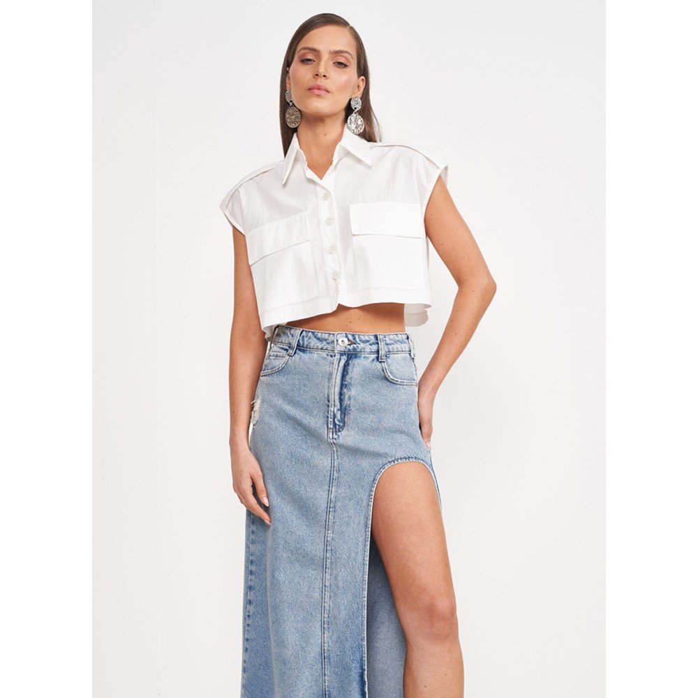 Camisa Crop Utilitaria